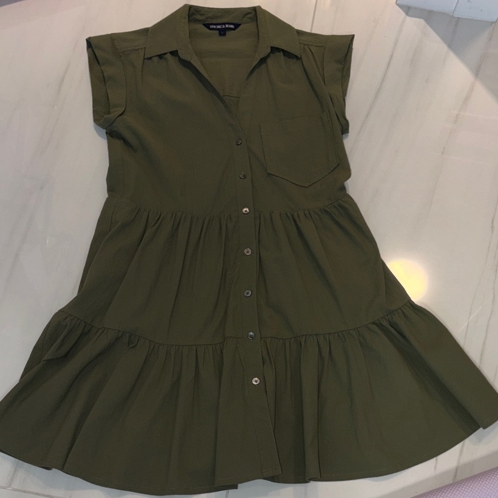 Veronica Beard Sage Button-Up Dress